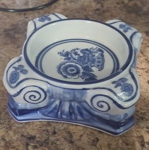 Rare 1940's Vintage Chinese Decor Bowls - Blue and White Hand Painted Porcelain